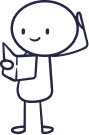 Stick figure reading book and scratching head